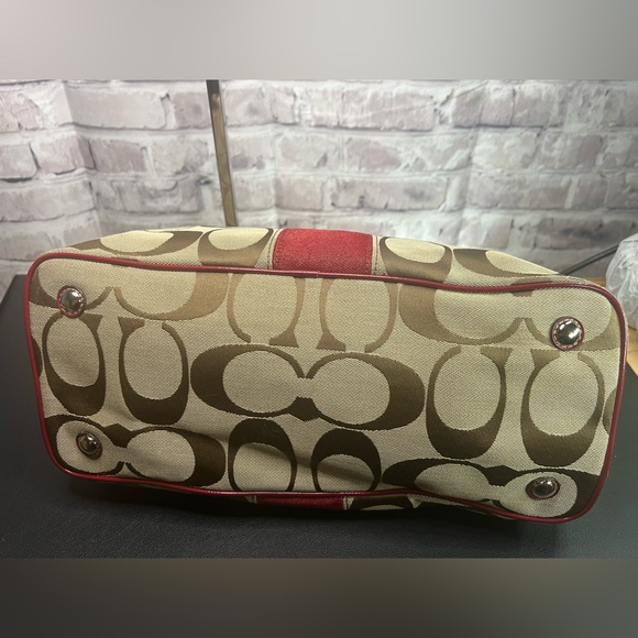 Coach Signature C Stripe Carryall with Kisslock F17424 - Picture 5 of 15